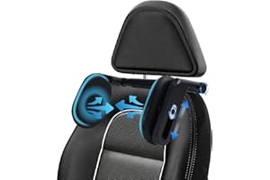 Alaoo Reposacabezas Coche,Reposacabezas Lateral Del Coche, 360 Grados Ajustable Cuero Transpirable Apoya Cabeza Coche, para Reposacabezas Asiento Coche, Niños Adultos Soporte para La Cabeza,Mejora