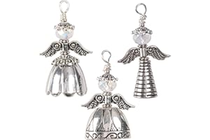Solid Oak Bead Orn Kit Vintage Angels, Silver