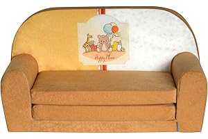 ‎FORTISLINE FORTISLINE – Kindersofa MINI ausklappbar 40x78x45cm - Kindersofa für Kinder 2in1 - Kindercouch ausklappbar - Schlafcouch aus Schaumstoff - Abnehmbarer Bezug - Viele Motive
