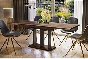 Endo-Moebel Esstisch Appia 130cm - 210cm erweiterbar ausziehbar Säulentisch Küchentisch | Tischbeine Matt (Monastery Eiche)