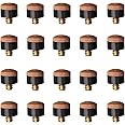 20 Pcs Pool Cue Tips Hard Leather Screw-on Tips,Screw on Tips 10 mm Replacement Cue Tips for Pool Cues and Snooker,Screw on Tips 10 mm Cue Hard Tips for Pool Cues and Snooker(Brown)