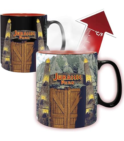Jurassic Park JP 25th Anniversary Logo Universal Studios Black Coffee Mug – Hedgehogs Corner - View #6