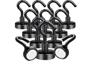 Aenienoe Haczyki magnetyczne, wytrzymałe, 10 kg, silny magnes z haczykiem, magnesy neodymowe, haczyki do kabin wycieczkowych, kuchni, lodówki, furgonetki, klasy, biura, akcesoria kempingowe, 16 mm,