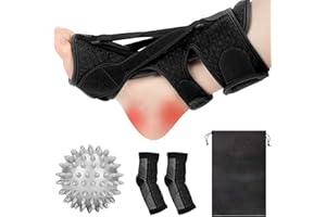 BigKing Plantarfasziitis Schiene,Plantarfasziitis Relief Nachtschiene Einstellbar Linderung Plantarfasziitis Linderung Achillessehnenentzündung Fußherabhängen Flachbögen (Schwarz)