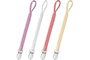 CLDY Chaîne de Sucette Bébé en Coton avec, avec 4 Pcs Adaptateur de Sucette Convient aux Sucettes Jouets de Dentition Pour filles et garçons pour Bébé Essentiels, Garde la Tétine Propre