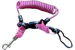 AUNNO Scuba Diving Pink Coiled Lanyard Quick Release Clip with snap hook