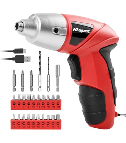 Kit Trapano/Avvitatore A Batteria Hi-Spec 18V – 30 Pezzi, Per Fai-da-te, Con Custodia Compatta