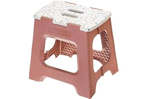 VIGAR Marchepied Pliable avec poignées 32 cm, Plastique, Terrazzo on Top Marron