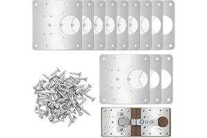 QWORK® 12 st. reparationsplattor för gångjärn, 9 x 9 cm rostfritt stål, gångjärn, reparationsplattor med skruvar, för dörr- o