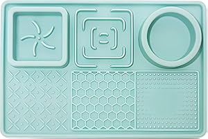 Peticularz® Tappetino in silicone verde con ventose per cani e gatti, tappetino per perdite Slow Feeder Lick Mat per cibo e cani