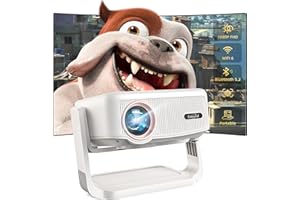 Videoprojecteur【Auto Verticale Keystone/Focus Électrique /360°Rotating】 1080P HD 19000Lux Projecteur Video, avec WiFi6, Bluetooth Lisowod Retroprojecteur Portable pour Home Cinéma/FireStick/HDMI/USB