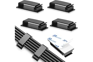 Darryy, 50 pezzi di gestione dei cavi autoadesivi, per TV, PC, laptop, cavo Ethernet, scrivania, casa, ufficio