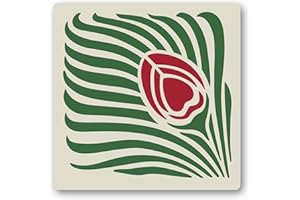 FS STENCILS Art Nouveau Style Flower No.5 Tile Crafting Stencil Reusable Mylar 10cm