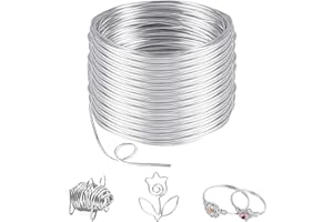 CORPOWER Fil Aluminium 2mm, 50m Fil de Fer Souple Loisir Creatif, DIY Fil Aluminium Tricotin Manuel, Malléable, Pour Fabrication Bijoux, L'emballage, Fabrication de Modèles, L'artisanat de Sculpture