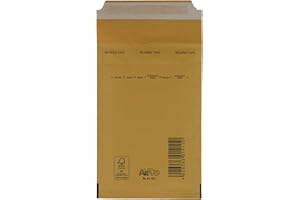 SmithPackaging Bubble Padded Envelopes, Gold, 100mm x 165mm, Pack of 5