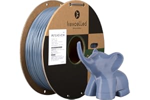 PETG Filament 1,75mm, kexcelled Filament D'imprimante 3D, Résistance Chimique, Résistance aux Basses Températures, Bobines de Carton Améliorées, Précision +/- 0,03mm, 1kg (2,2lbs), Gris Bleu