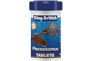 King British – Plecostomus Tablets 50g – Multi-Vitamin Complete Food Natural Ingredients – Enhances Colour & Vitality – For Plecostomus & Bottom-Feeding Catfish
