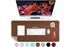 IOPHI Sous-main en cuir grand format lavable, 80 x 40 cm tapis de souris antidérapant xxl, sous-main pour ordinateur portable pour le bureau et la maison, sous-main imperméable double face