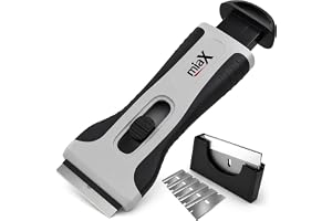 miaX Professionell keramisk skrapa med integrerade reservblad | Soft-Touch-handtag, induktionsskrapa, glasskrapa, kök och hem