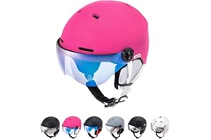 meteor Casco da Sci Invernale e da Snowboard con Occhiali per Bambini, Giovani e Adulti Regolabile Ski Helmet per Gli Sport Invernali, Skate e Alpinismo