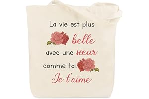 Huaceary Tote Bag Cadeau Femme Noel Idée Cadeau Femme Original Utile Anniversaire Cadeaux Fille Cadeaux Famille Belle Maman Nounou Tata Belle Soeur Collègue Halloween Saint Valentin Sac Tissu Chaton