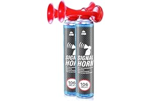 2x AABCOOLING Signal Horn 106 dB(A) Non-flammable Product-Up to 320 Short Sound Signals, Loud Party Horns, Loud Hailer, Bull Horns, Long Lasting Hand Held Horn, Klaxon Horn Sport Accessory