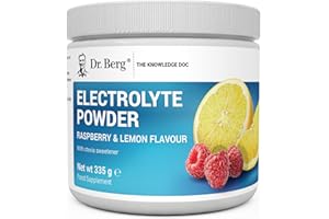DR. BERG NUTRITIONALS Dr. Berg Zero Sugar Hydration - Polvo de electrolitos cetogénico - Mejorado con 1000 mg de potasio y sal rosa real del Himalaya (no sal de mesa) - Suplemento de bebida hidratante con sabor a frambuesa
