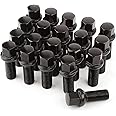 GAsupply 20pcs R13 Ball Seat Alloy Wheel Bolts | M14x1.5, 28mm Thread, 17mm Hex | Replacement Bolt Kit for Most Audi Volkswagen OEM WHEELS (Black)