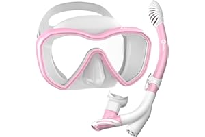 Dorlle Snorkel Set, Improved Panorama Snorkel Mask, Waterproof Diving Mask, Anti-Fog, Anti-Leak, Tempered Glass, with 3-Channel Premium Dry Snorkel for Adults