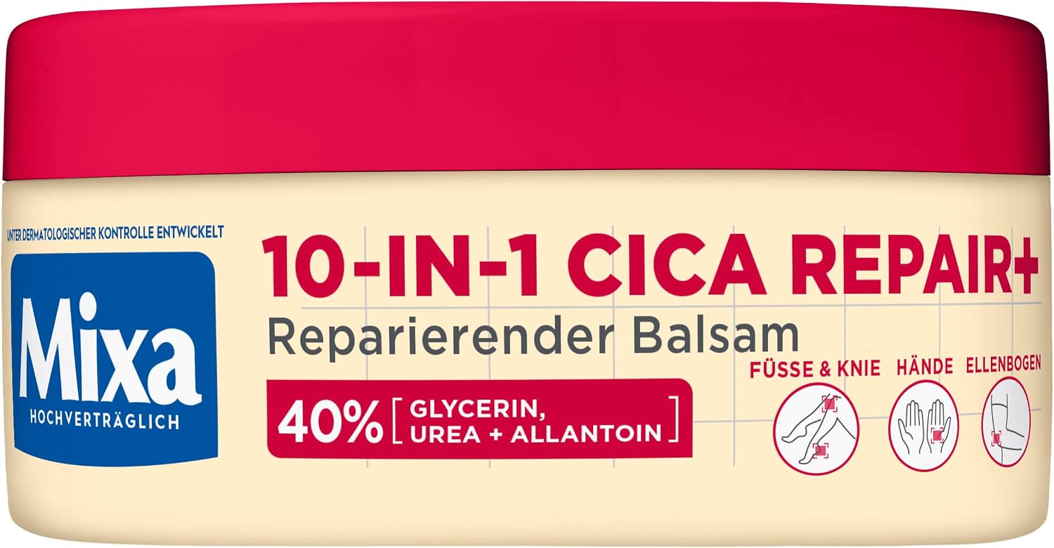 Mixa Urea Cica Repair+ Crème régénérante à l'urée et à la niacinamide pour peaux sèches, r - Mise en situation et utilisation