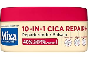 Mixa Balsam do mocznika, 40% gliceryny, mocznika i alanoiny, regenerujący, nawilżający, do bardzo suchej, popękanej skóry na łokciach, kolanach, stopach i dłoniach, 10 w 1 Urea Cica Repair+, 150 ml