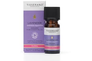 Tisserand Aromatherapy ,Lavender - Organic Essential Oil ,Massage Oil, Aromatherapy Oil , Skin Oil, Oil For Diffuser ,100% Pure Essential Oil - 9ml