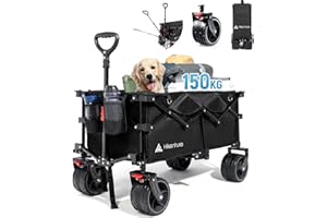 HIKENTURE Składany wózek transportowy, 135 l, składany, na plażę, kemping, zakupy, wózek ręczny