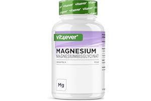 ‎VIT4EVER vit4ever Magnesiumbisglycinat - 240 Kapseln - Premium: Chelatiertes Magnesium - 155 mg elementares Magnesium pro Kapsel - Laborgeprüft - Vegan - Hochdosiert