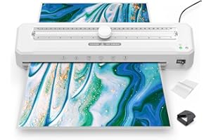 KEJECTOR Plastificadora A3 para A3 A4 A5 A6 A7 con 50pcs Bolsas laminación, Plastificadora térmica y frío, Plastificadora con Cortador Papel, Redondeador Esquina para uso doméstico oficina y escuela