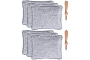 Donvuka 6 Stück Unterlage Zum Filzen Trockenfilzen, 20 x 18cm Filzunterlage zum Nadelfilzen + 2 Stück Unterlage Nadelfilzen Werkzeugsatz mit Filznadelhalter und Filznadeln