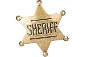 GTYARYUA Sheriff Star Badge, Etoile de Sheriff, Étoile de Flic Occidental Vintage Badge, Adulti e Bambini Broche, pour Cowboy Costume, Accessoires de Costume de Police, Halloween Cosplay Party