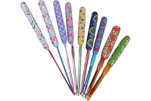 ‎COOPAY Coopay Warme Häkelnadeln für Großmutter, 9 Stück Bunte Häkelnadeln mit Weicher Griff, Aktualisierung Aluminium Häkelnadel Set für Anfänger Erwachsene, Experten & Kinder, 2,0-6,0 mm Starter Häkelset