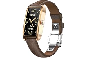 FINDTIME Fitness Tracker Damen Schmal Elegant Luxuriös Schwarz Gold Classic Smartwatch Damenuhr Fitnessuhr für Frauen Aktivitätstracker Pulsuhr Sportuhr mit Herzfrequenz Schlafmonitor Schrittzähler Rechteckig