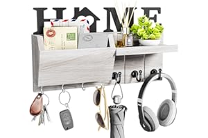 HapiRm Key Holder for Wall, Key Hanger with Home Design, Key Hooks Wall Mounted with Mail Sorter for Entryway, Mudroom, Hallway, Bedroom, Kitchen, Office