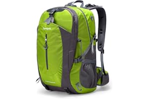 YTL Wasserdichter Wanderrucksack für Herren Damen 40L leichte Outdoor-Tasche Rucksack geeignet für Reisen und Camping，Neongrün（misst 21,3 x 13,8 x 9,1 Zoll）