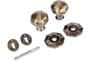 Hammer and Tongs - Octagonal Rim & Mortice Door Knob - W60mm - Brass