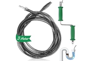 Nuyoah Rohrreinigungsspirale Abflussreiniger Spirale Abfluss Rohrreinigung 3meter × 10mm Rohrspirale Abflussspirale Rohrreinigungswelle Rohrreiniger Rohrreinigungsgerät für Verstopfte Rohre