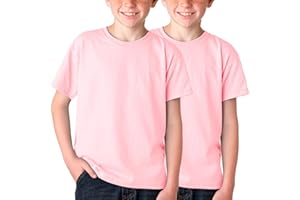BOD HOME, Pack 1 o 2 Camisetas de Niño/Unisex Manga Corta 100% Algodón, Camiseta Infantil Básica Cuello Redondo para Niños, Variedad de Colores Lisos, Suave, Cómoda, Versátil, Tallas de 5 a 15 años