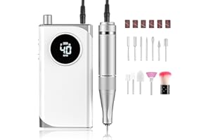 BOGSETH Ponceuse pour Ongles Professionnel Electrique, 40000 RPM Lime a Ongle Electrique Nail Drill, Silencieuse et Sans Vibration Salon, Maison