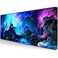 Azonee Large Mouse Pad, Big Gaming Mouse Pad with Stitched Edges, Waterproof and Non-Slip Desk Mat, XXL Extended Keyboard Pad for Home Office Accessories (31.5x11.8inch, Dazzling Galaxy)