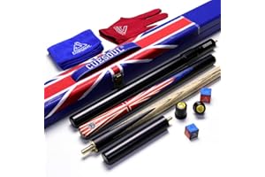 CUESOUL Queue de Snooker articulée 3/4 de 57 "en ébène avec Motif de Drapeau Union Jack