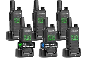 TIDRADIO TDRADIO TD-M11 IP67 Waterproof Walkie Talkies for Adults Long Range, PMR446 Licence Free 2 Way Radio, USB Rechargeable,16CH, VOX Two Way Radio For Hotels, Security, and Retail Working etc (6 Pack)