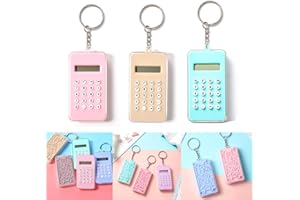 DAKEXIONG 3 Paquets de Mini-calculatrices de Poche,Porte-clés Labyrinthe,Affichage à 8 Chiffres,Petites Calculatrices de Base Entièrement Fonctionnelles pour Étudiants,École,Bureau à Domicile,Couleur Aléatoire