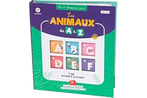 PANDACRAFT - Les Animaux de A à Z - Livre-Coffret Abécédaire avec 26 Magnets Illustrés pour Découvrir Les Lettres et Les Animaux - Idéal pour s'amuser et s'entraîner - Jeu Éducatif 3-7 Ans